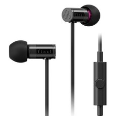 Final 入耳式耳機 麥克風版，6.4mm驅動單元，線長1.2m, E1000C, 黑色
