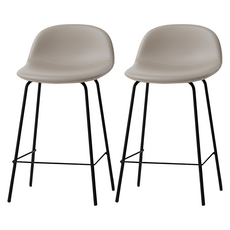 MH家居 皮革靠背吧台椅 70cm, 米色, 2個