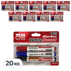 Bluemato 白板筆 3色組 BMS001, 黑色, 藍色, 紅色, 20套