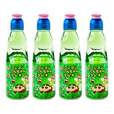 蠟筆小新哈密瓜風味彈珠汽水, 200ml, 4個