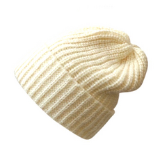 秋冬必備日系保暖舒適針織毛帽 帽圍50cm 帽深24.5cm Set 1個, 奶白