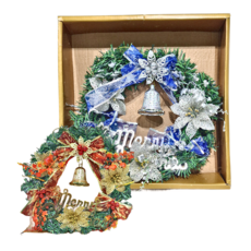 華麗花圈加飾品, 14吋, 4個