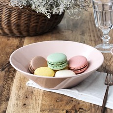 BOWLBOWL 素色深餐盤, 雪紡粉紅色, 1個