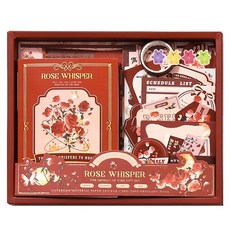 Hayeongine 文青復古手帳裝飾組, 1套, 玫瑰紅