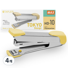 MAX 美克司 釘書機 HD-10, 4個, 粉黃色