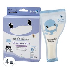 KU.KU Duckbill 酷咕鴨 攜帶式奶粉分裝袋25入, 雙邊切口 防漏夾鏈 不卡奶粉 雙層加厚袋身, 25入, 4盒