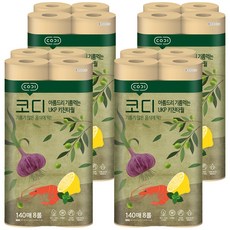 CODI 捲筒式廚房吸油紙巾 140張 雙倍吸收力, 8捲, 4袋
