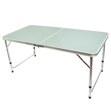 FOSO 戶外露營折疊桌 冰山灰 展開120 x 60cm 三段高度調節 輕巧便攜, 1個