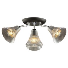 Camida 卡米達 奧丁房間臥室半吸頂三燈 附電子開關 58 x 24cm 黑色, 1入, 黑