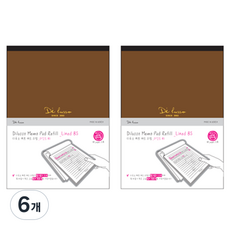 디루소 메모패드 리필 라인드 B5, 혼합색상, 6개, 1개입