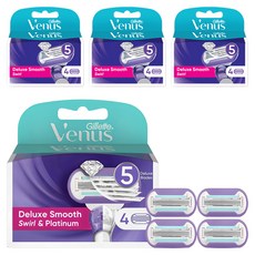 Gillette Venus Flexiball Swirl 女士剃須刀片, 4套, 4件