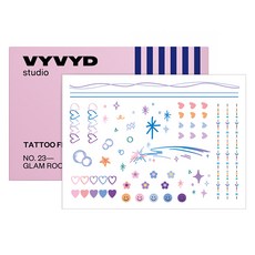 VYVYD studio 紋身貼紙, 1個, NO.23 華麗搖滾