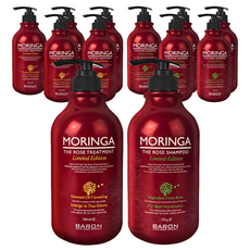 韓國 BARON 辣木籽洗髮精 玫瑰香 500g+辣木籽護髮素 玫瑰香 500g組, 6組