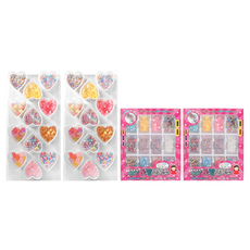 슬라임 토핑 파츠 12종 + 네모 케이스 12종 세트, 2세트, 랜덤발송