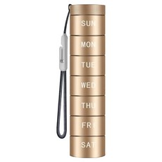 Simply B 高級金屬一週一字型密封藥盒 金色, 1個