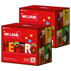 LOTTE 樂天 PEPERO巧克力棒組合 原味2入+杏仁3入+夾心2入+脆心3入, 442g, 2組