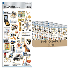 KAMIO JAPAN 大人的圖鑑貼紙 成人繪本貼紙行動, 多色, 10個