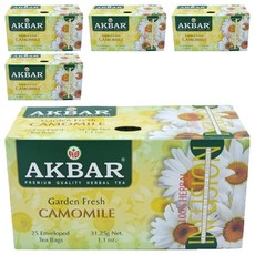 AKBAR 阿克巴 洋甘菊茶包, 1.25g, 25包, 5盒