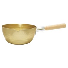 hokua 北陸 小伝具錘目紋雪平鍋, 20cm 合金鍋身天然木手把, 金色, 1個