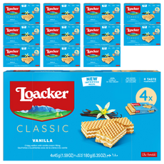 Loacker 萊佳哈斯 方角哈斯餅 香草口味, 180g, 12盒