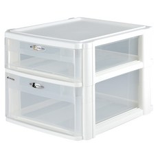 livinbox 玲瓏盒 PC-2411 抽屜收納盒 - 275W x 350D x 250H mm, 白色, 2層