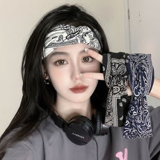 MIDAMI 嬉皮佩斯利麻花頭巾3件組