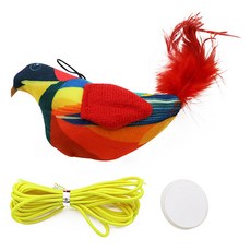 캣츠드림 고양이 호기심 자극 천장형 카나리 새 장난감, 레드, 1개
