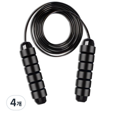 코멧 논슬립 와이어 줄넘기, 블랙, 4개
