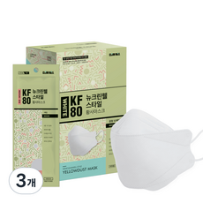 뉴크린웰 스타일 황사마스크 중형 KF80, 50개입, 3개, 화이트