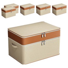 牛津布衣物收納盒/衣服褲子收納箱/搬家衣物存放盒/防水防潮整理箱 超大, 6個, 深棕色