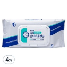 동성크리너 손소독티슈 캡형, 70매입, 4개