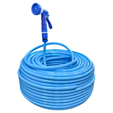 小美紀 七段式噴水槍 出口美洲等級新料 雙層水管 三層包紗 一般水龍頭適用, 藍色, 1個