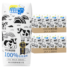 milk 台東初鹿 100%保久乳, 200ml x 24入, 成分無調整, 48入