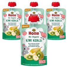 홀레 유기농 이유식 퓨레 키위 코알라, 배 + 바나나 + 키위, 100g, 4개