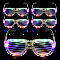 LivingDA LED百葉窗造型眼鏡, 白色的, 5個