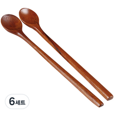천연옻칠 긴목티스푼 2p, 6세트 6세트