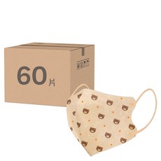 康菲 3D兒童醫療口罩 3~7歲適用, 熊寶貝 棕色, 30片, 2盒
