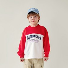 마리앤모리 아동용 모먼트 배색 티셔츠