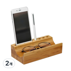 데스크 인테리어 스마트폰 펜꽂이 자연미학 정리함, 2개