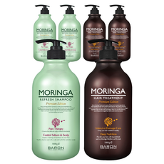 韓國 BARON 辣木籽清新洗髮精 1kg+辣木籽護髮素 1kg組, 3組