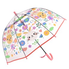 KIDSQUARE 兒童透明圓頂兔子雨傘