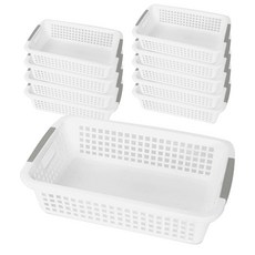 데코 다용도 직사각 바구니, 화이트, 10개