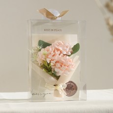 뷰티풀데코센스 조화 납골당 성묘 미니 꽃다발 파스텔 퐁퐁, 라이트핑크, 1개