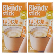 AGF Blendy 6本焙茶歐蕾, 國產焙茶, 香醇風味, 9.7g, 6包, 2盒