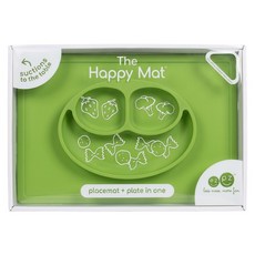 美國 ezpz Happy Mat 防滑 矽膠 餐盤 安全 無毒 蘋果綠 1個