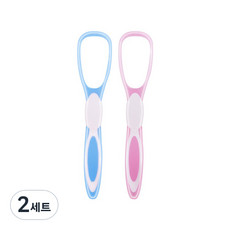 By Fit柔軟舌苔清潔刮舌器 粉色+藍色組, 2組