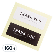 아이엔피 봄91 국산 W B 땡큐 직사각 도시락 스티커, 혼합 색상, 160개