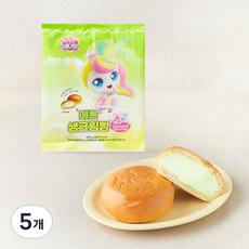 프레시오늘 캐치티니핑 우리밀 메론 프랑스 생크림빵, 130g, 5개, 1개입