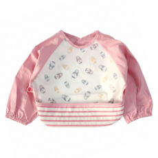 bellemaison 日本千趣會 多功能防水衣 長袖圍兜, 俄羅斯娃娃 白色 + 粉色, 1件, 1件