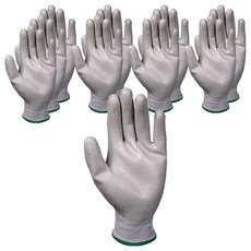 JIAHON 碳纖維PU塗指手套, 灰色, 10雙